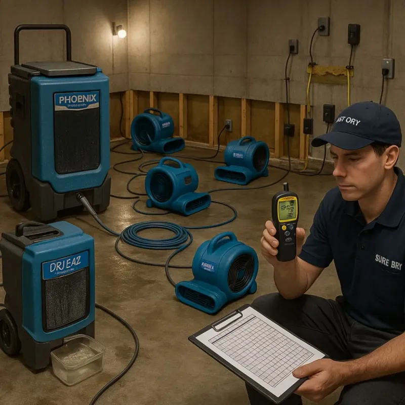 Structural Drying and Dehumidification process in Westminster, SC